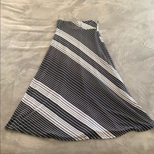 Black and white striped maxi skirt